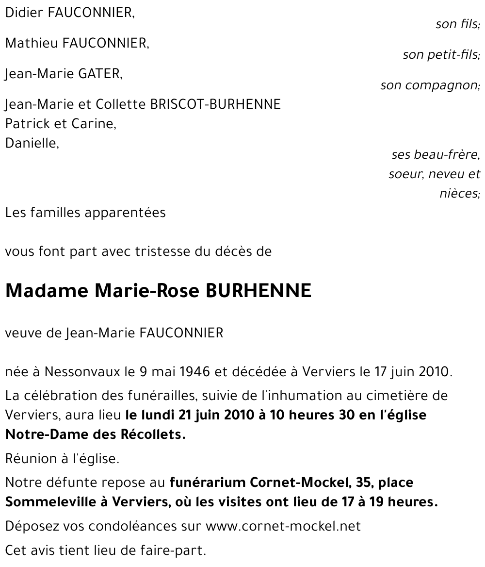 Marie-Rose BURHENNE