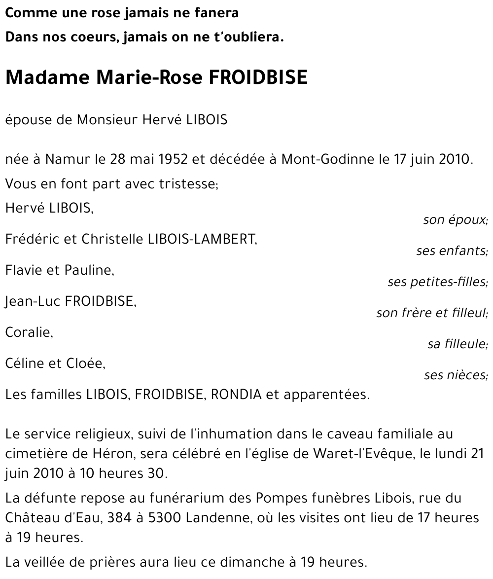 Marie-Rose FROIDBISE