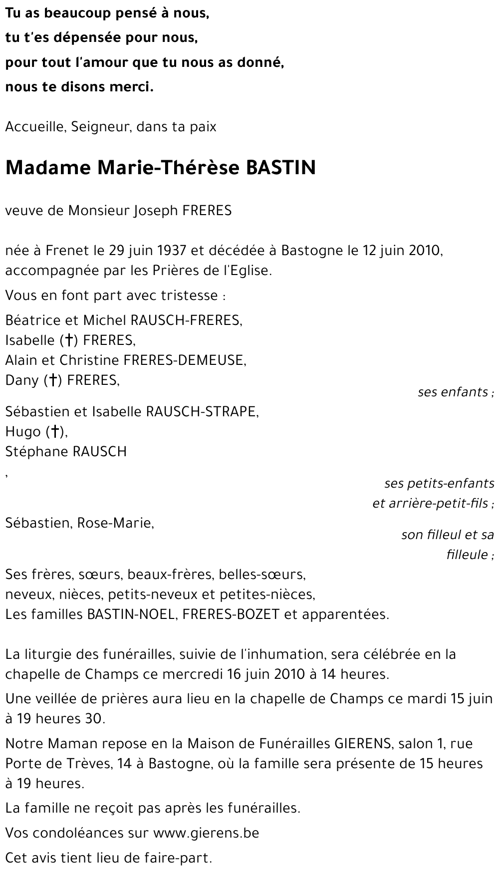 Marie-Thérèse BASTIN