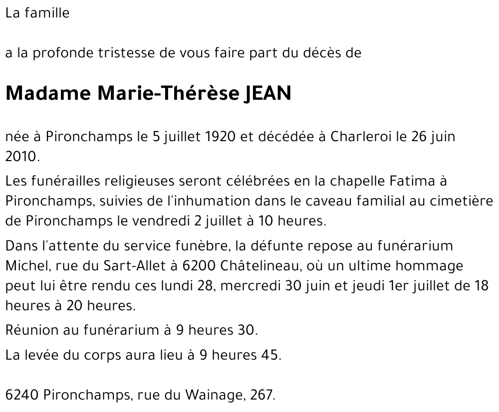 Marie-Thérèse JEAN