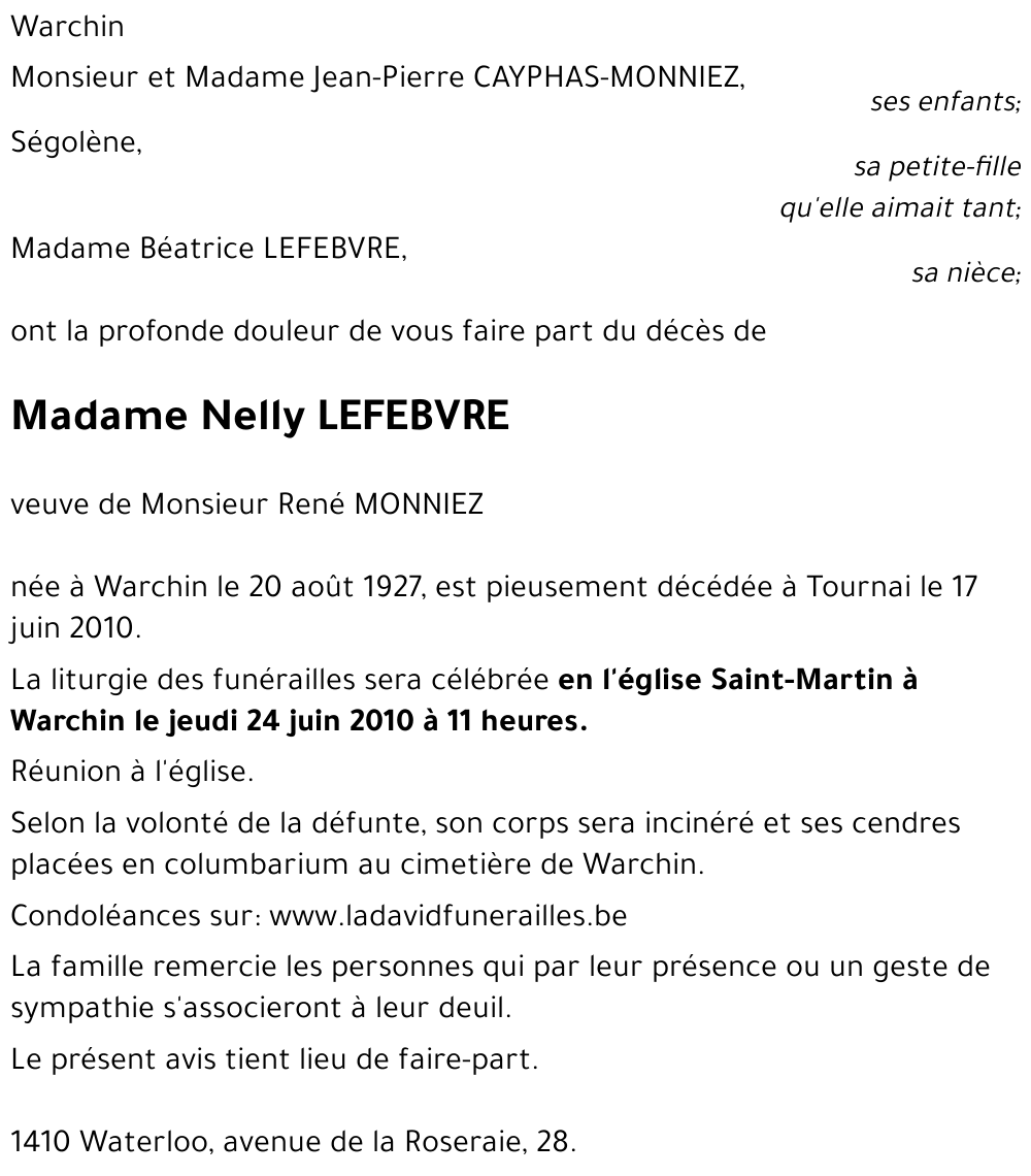 Nelly LEFEBVRE
