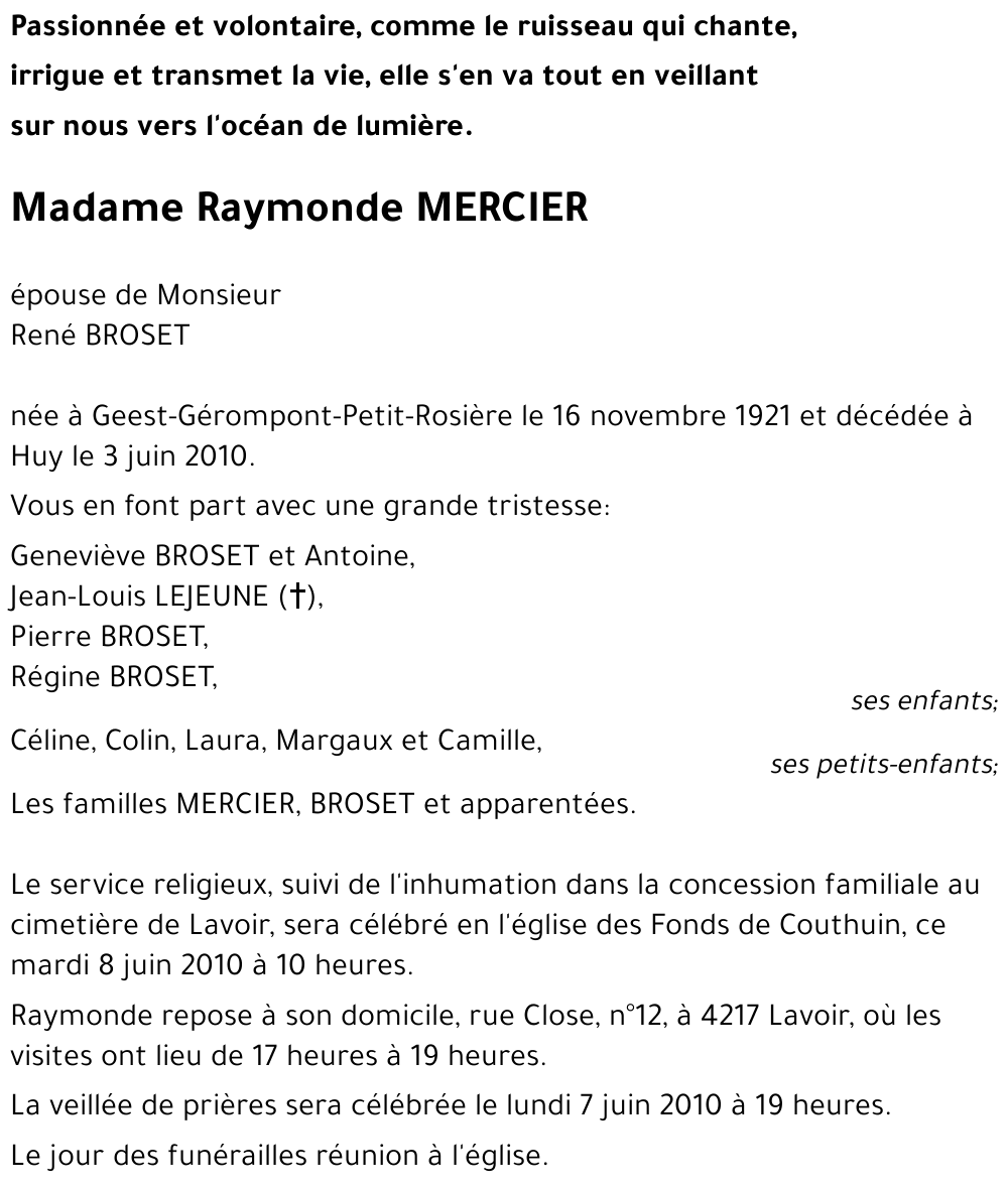 Raymonde MERCIER