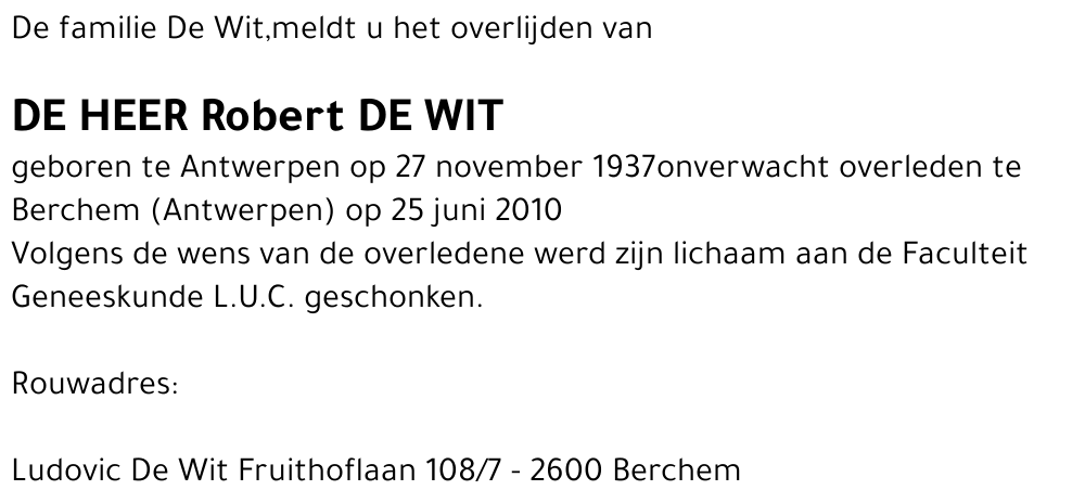 Robert De Wit