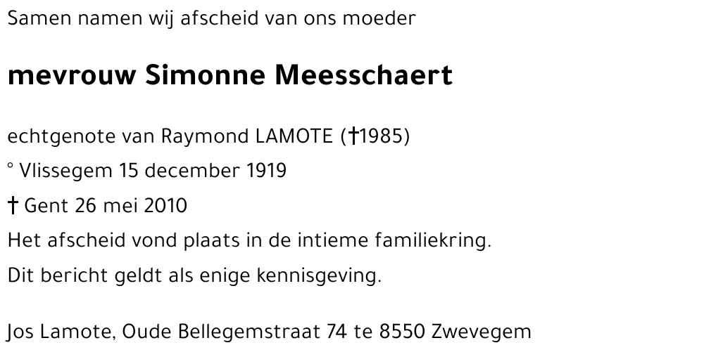 Simonne MEESSCHAERT