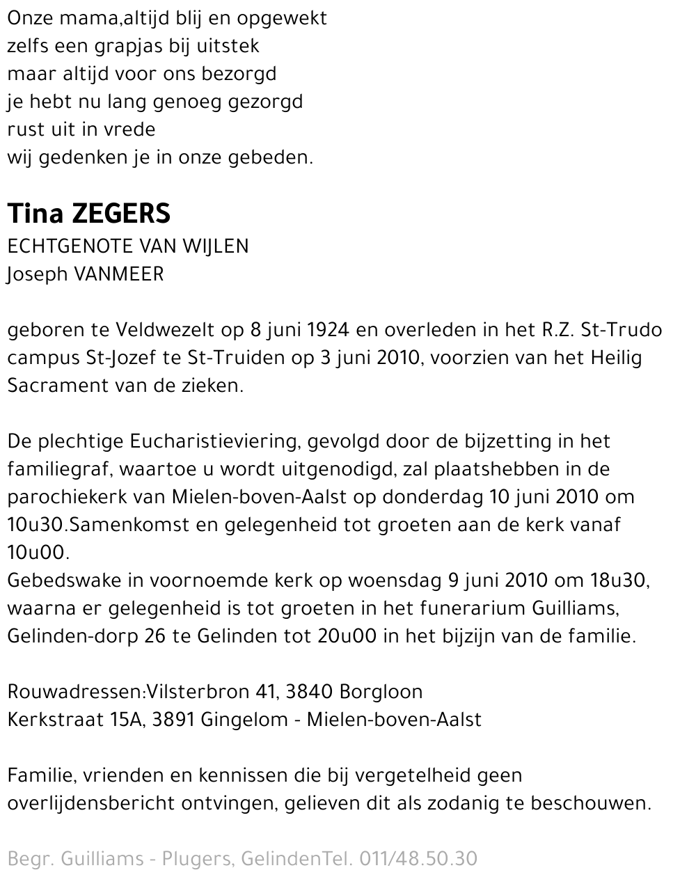 Tina Zegers