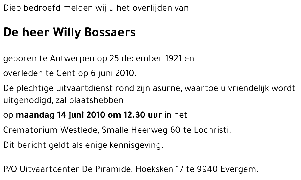 Willy Bossaers