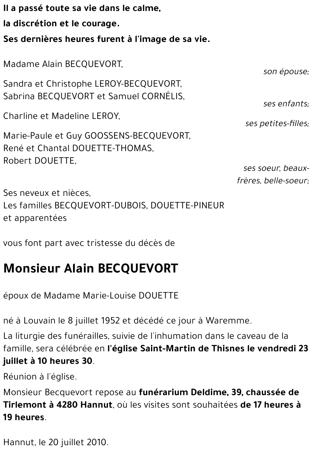 Alain BECQUEVORT
