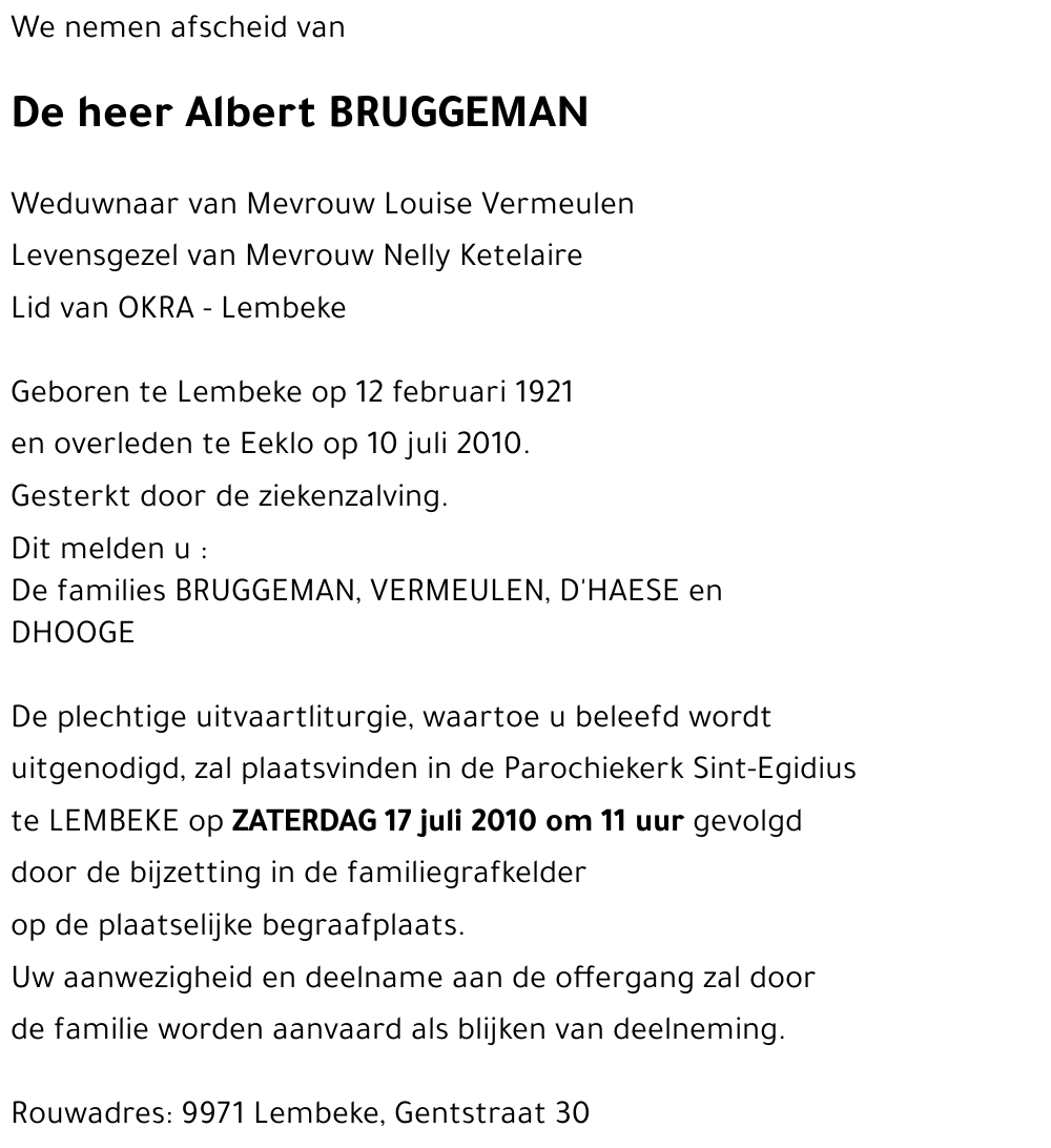 Albert BRUGGEMAN