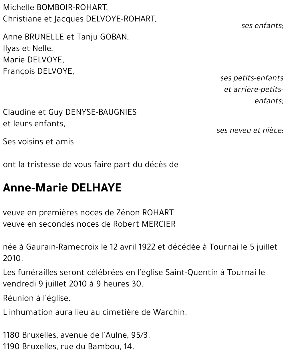 Anne-Marie DELHAYE