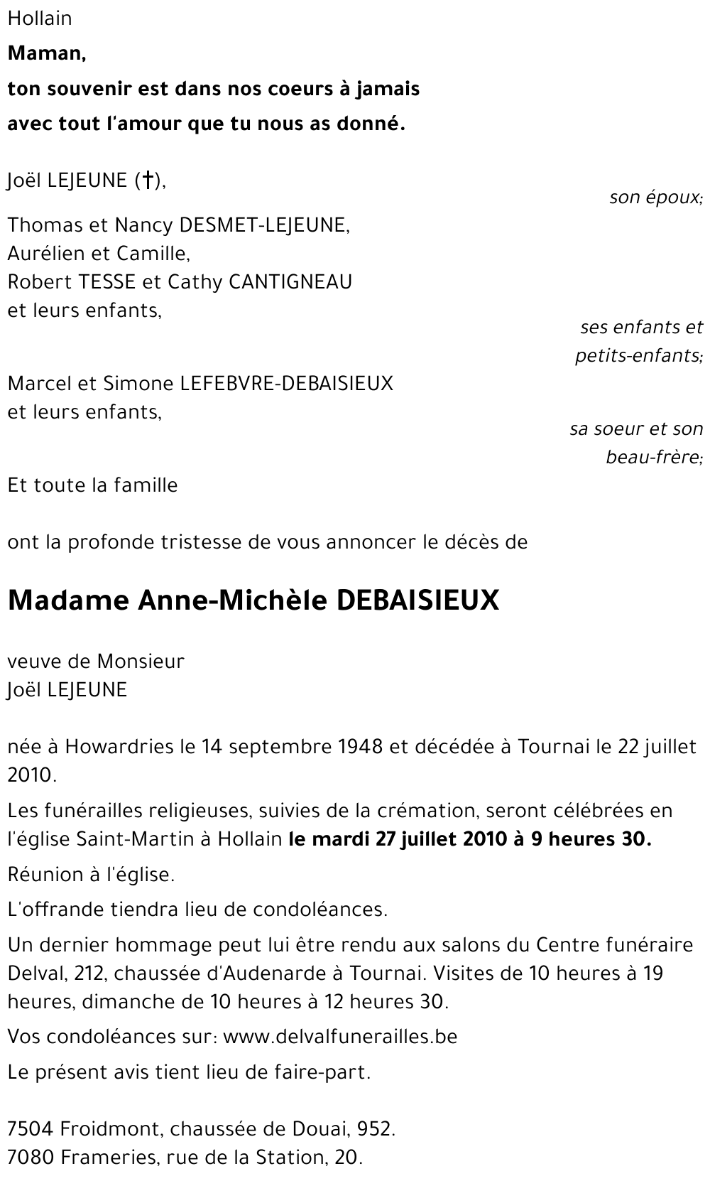 Anne-Michèle DEBAISIEUX