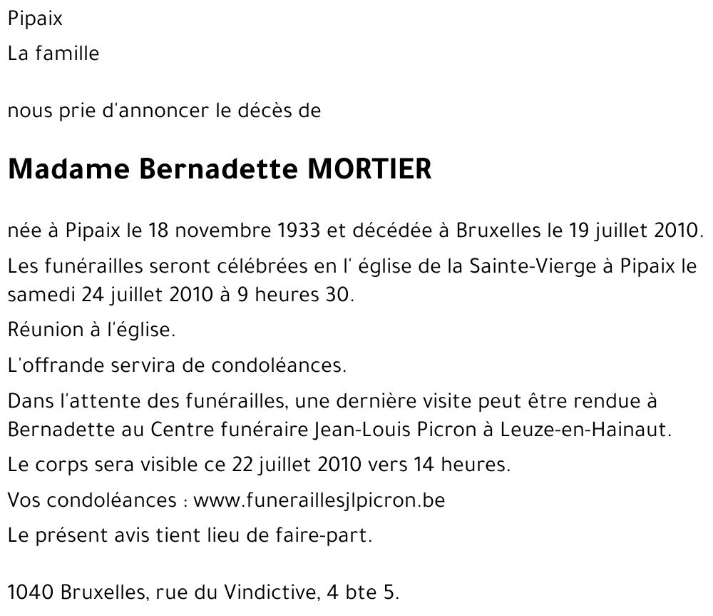 Bernadette MORTIER