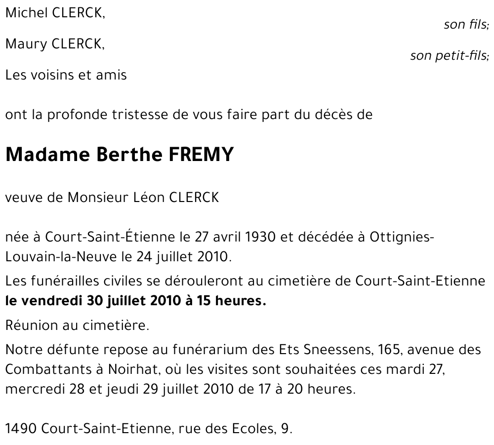 Berthe FREMY