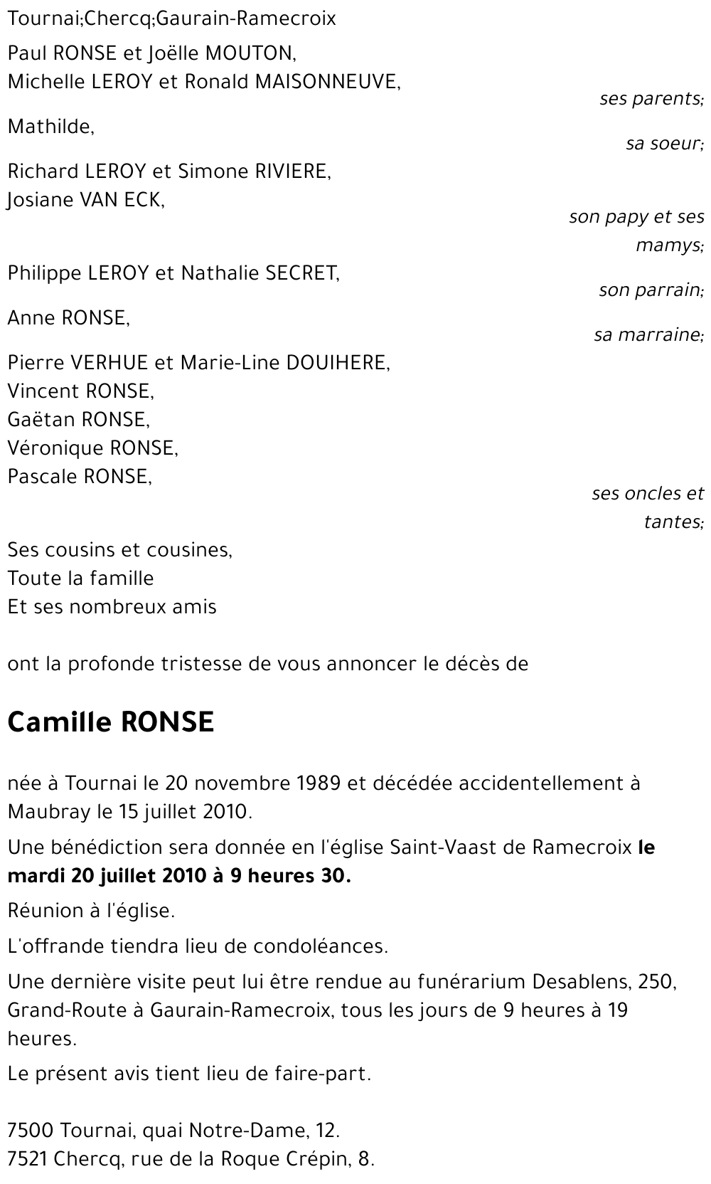 Camille RONSE