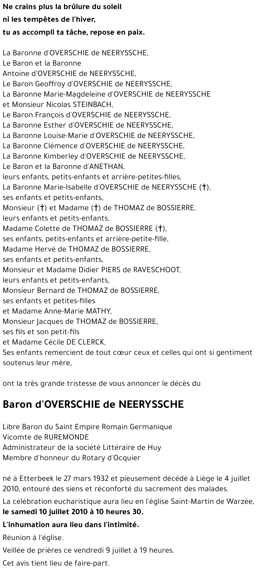  d'OVERSCHIEde NEERYSSCHE