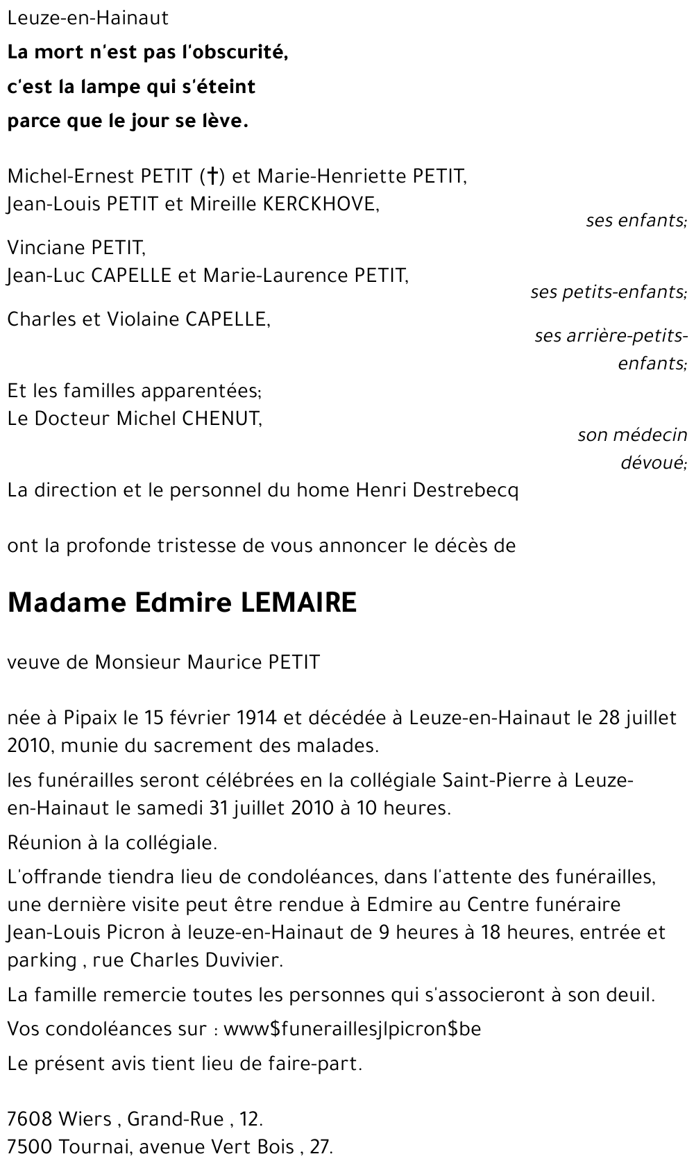 Edmire LEMAIRE