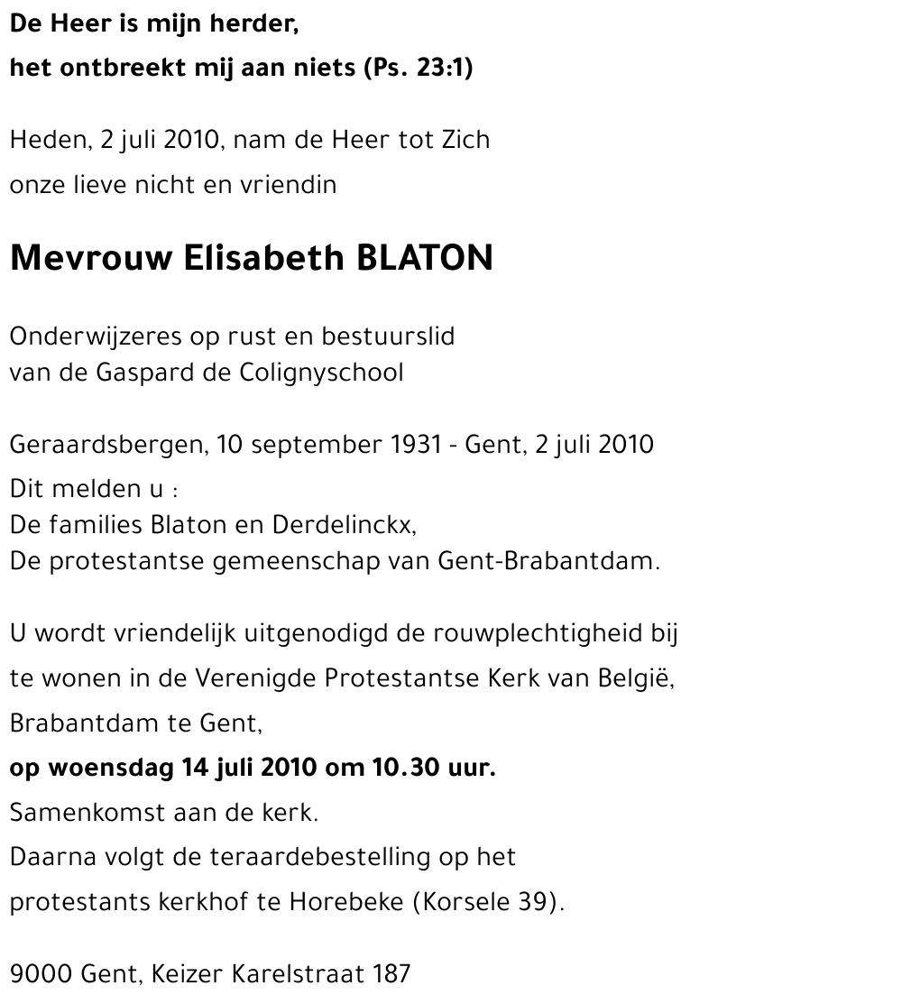 Elisabeth BLATON