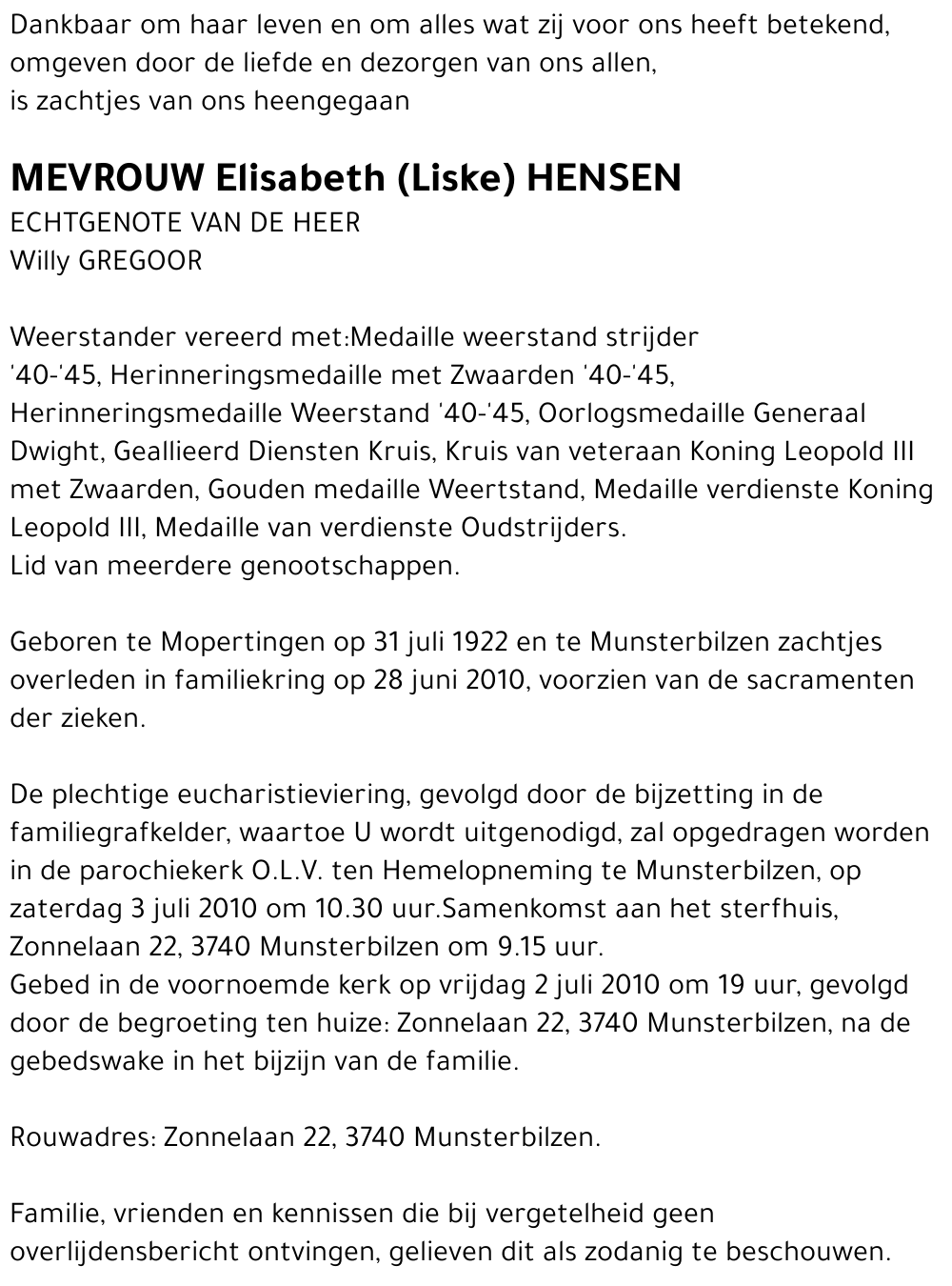 Elisabeth (Liske) Hensen