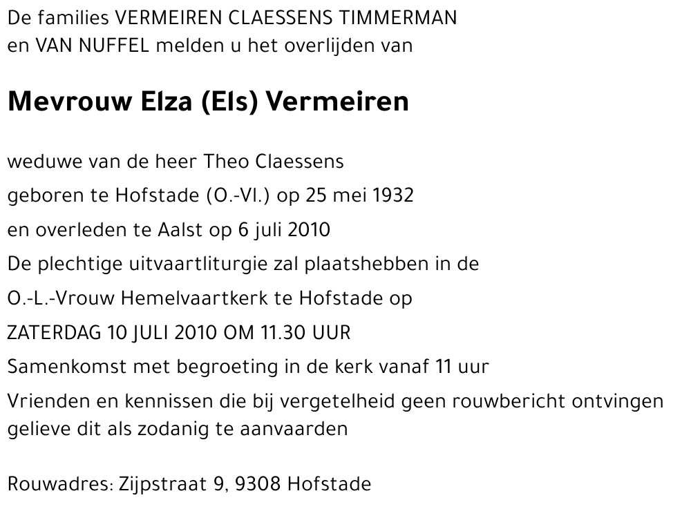 Elza (Els) Vermeiren