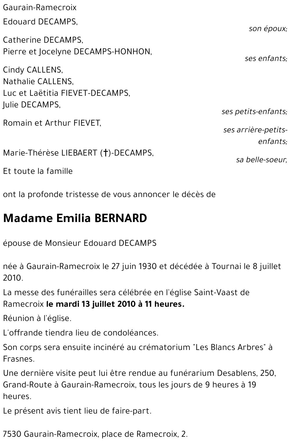 Emilia BERNARD