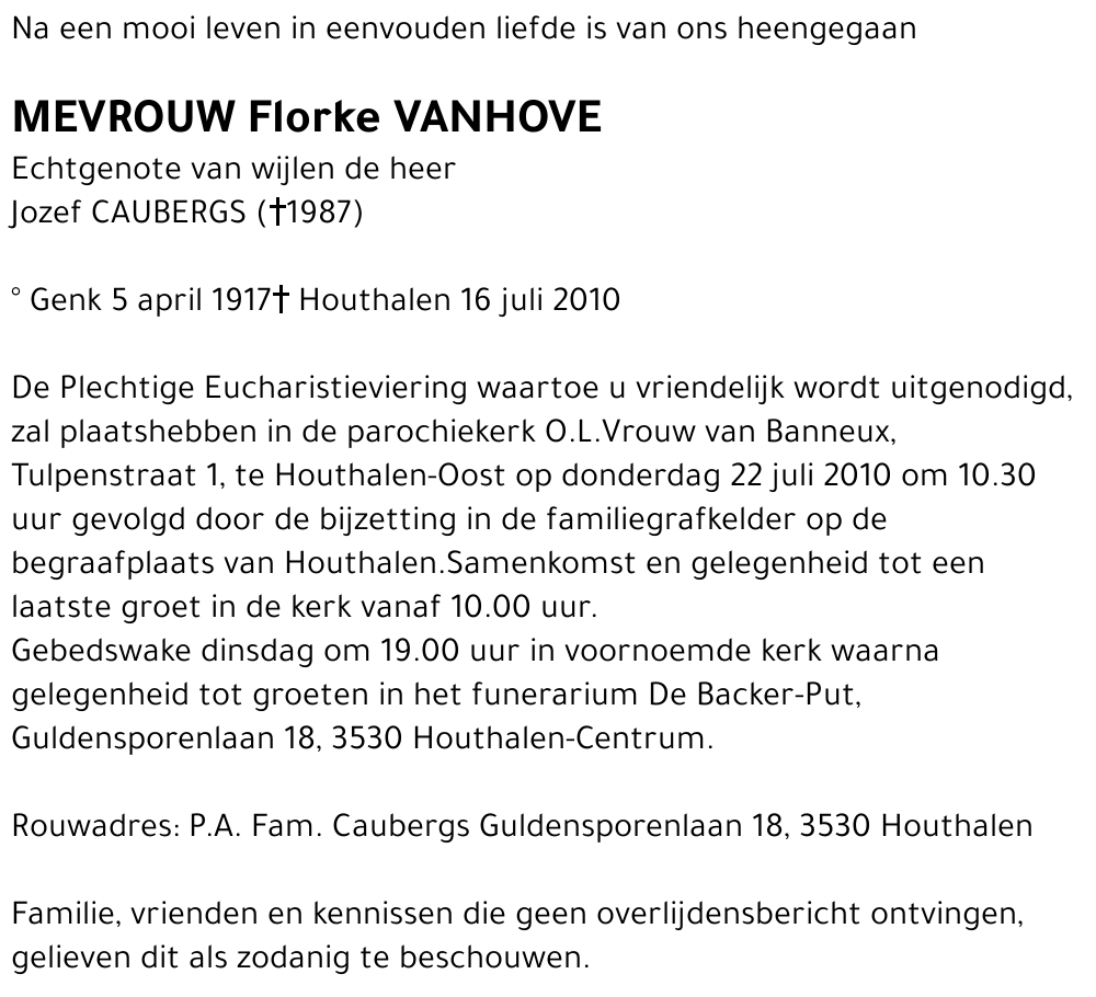 Florke VANHOVE