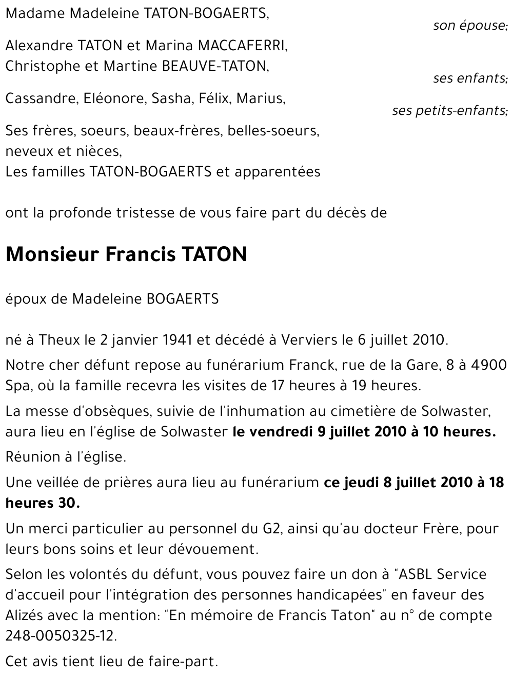 Francis TATON