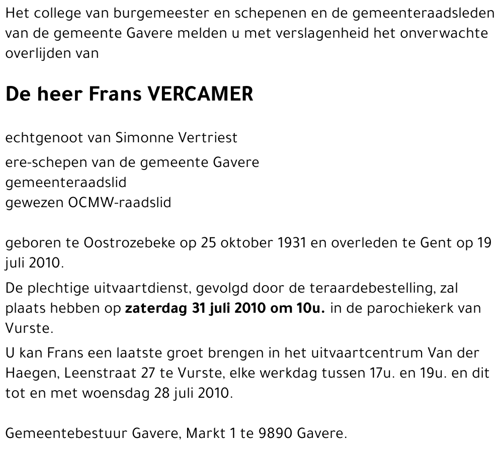 Frans VERCAMER