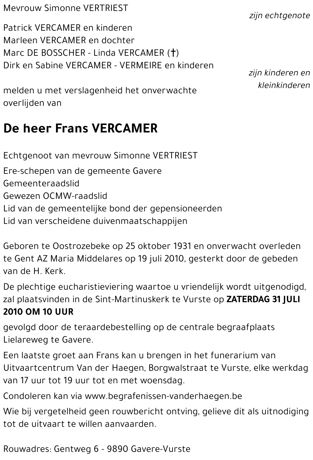 Frans VERCAMER