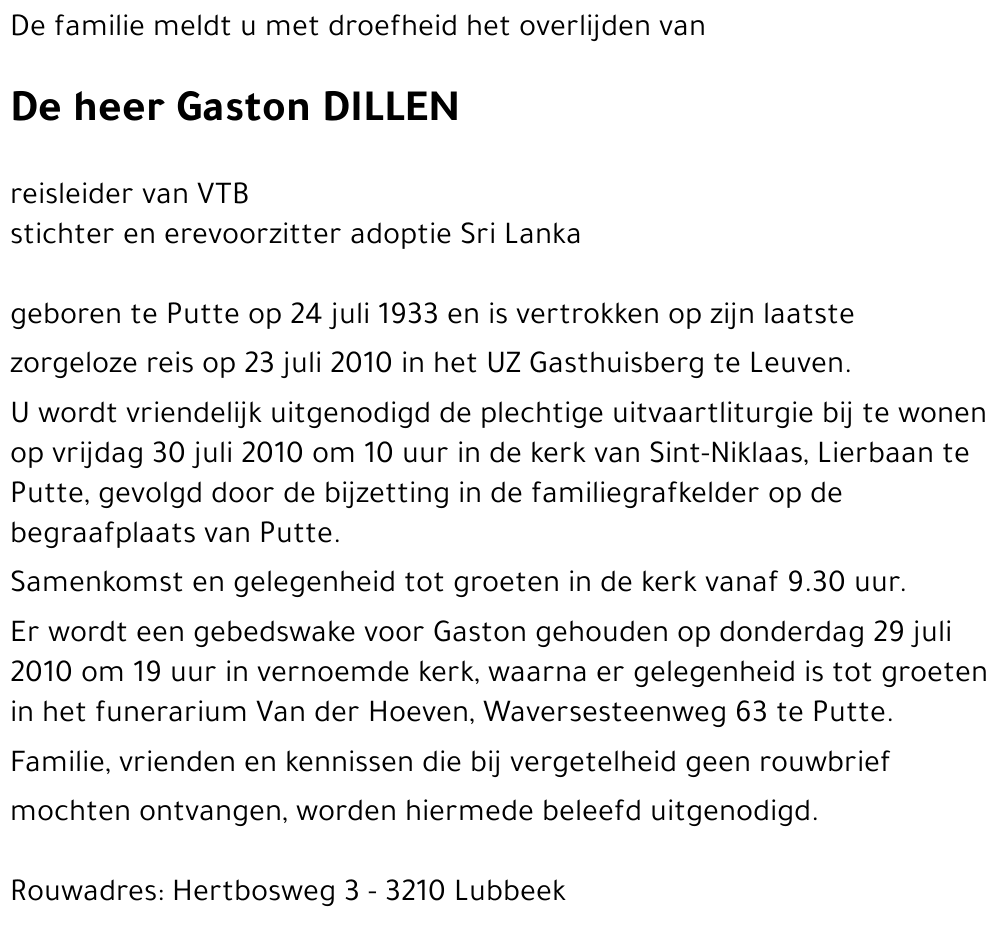 Gaston DILLEN