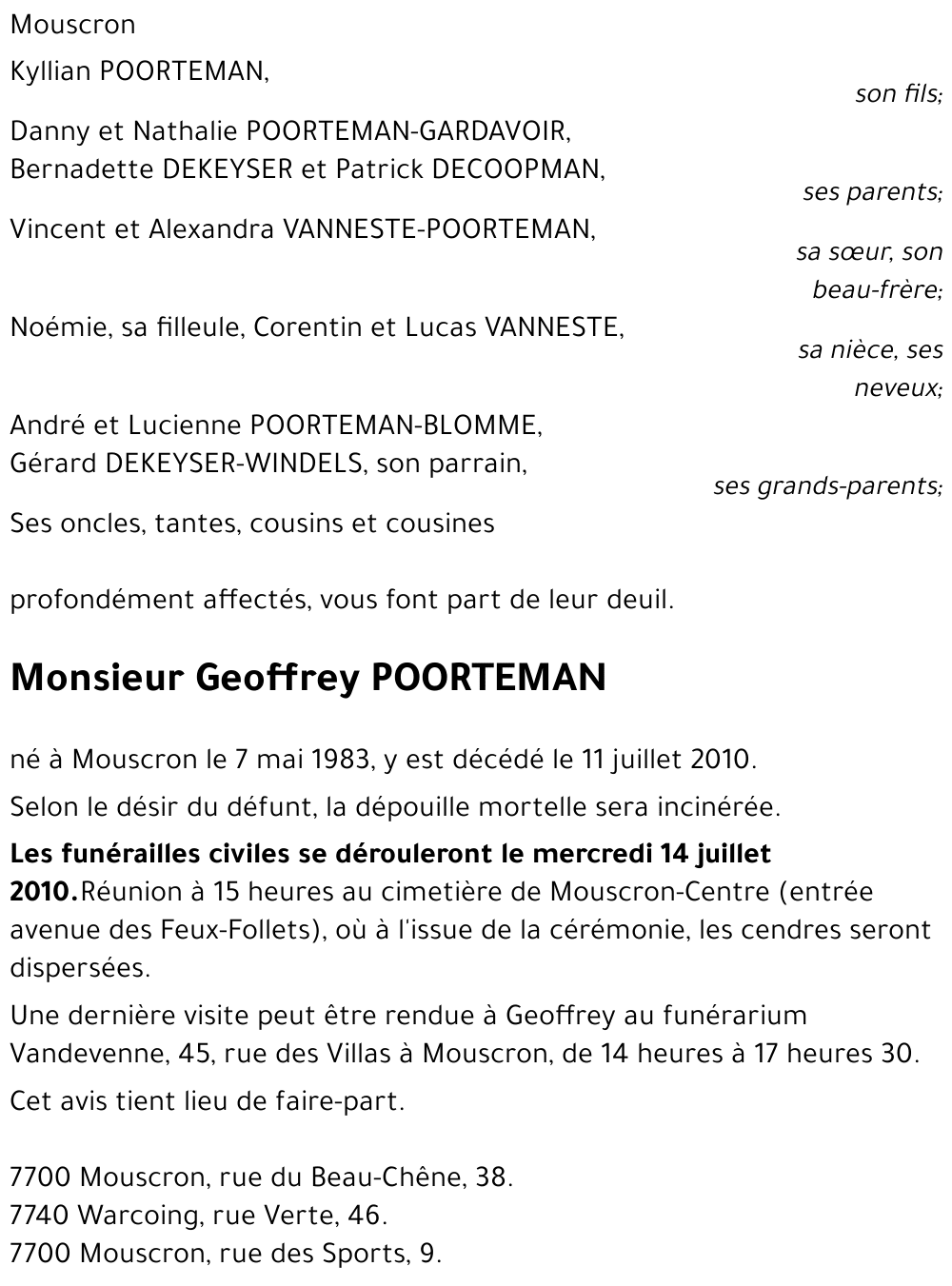 Geoffrey POORTEMAN