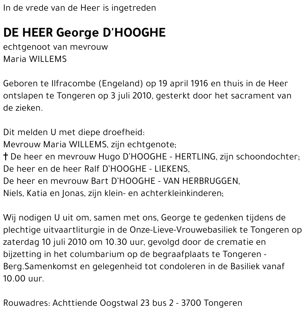 George D'HOOGHE