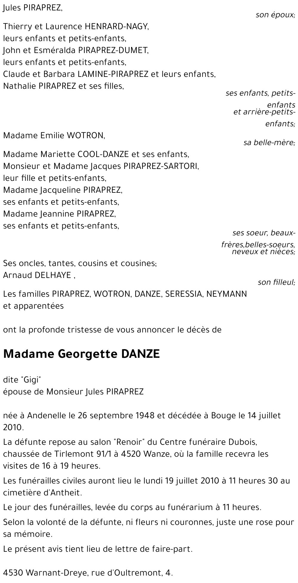 Georgette DANZE