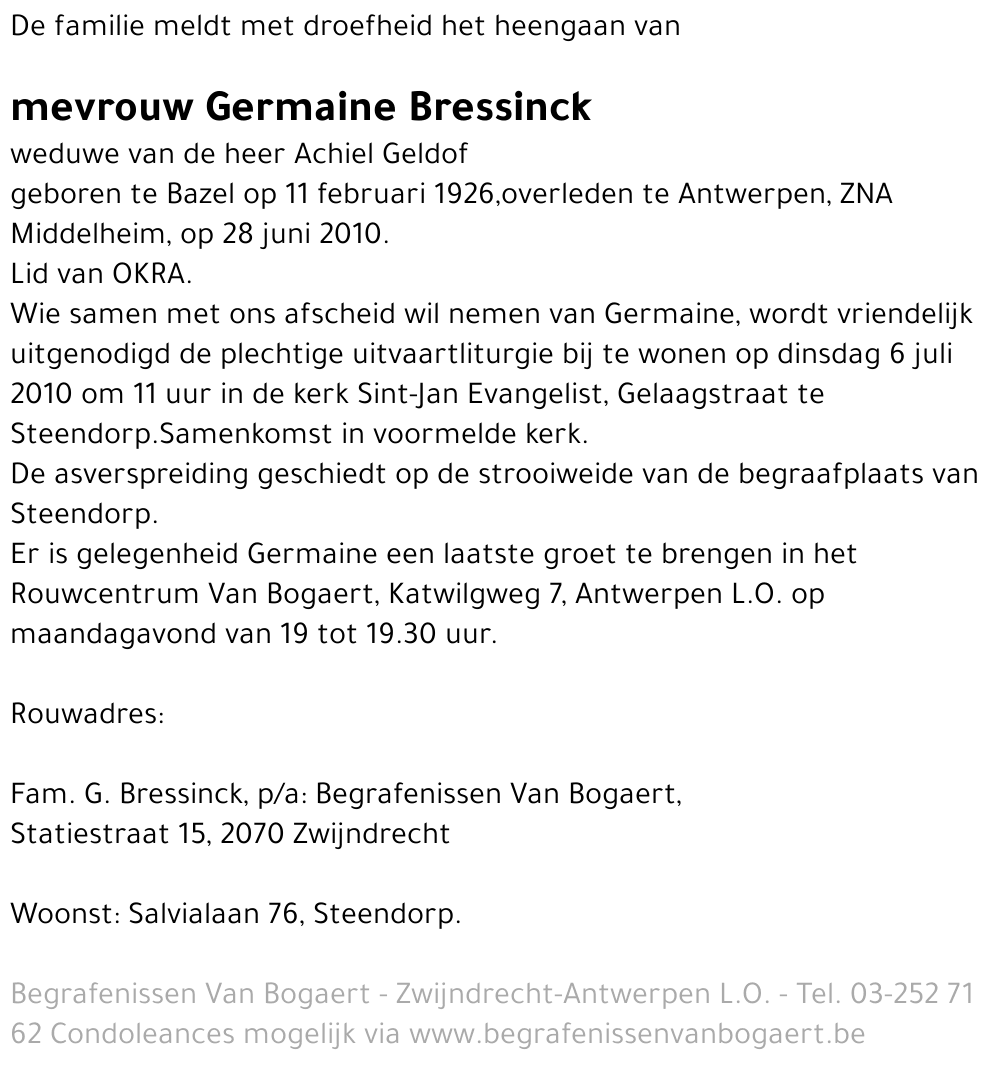 Germaine Bressinck