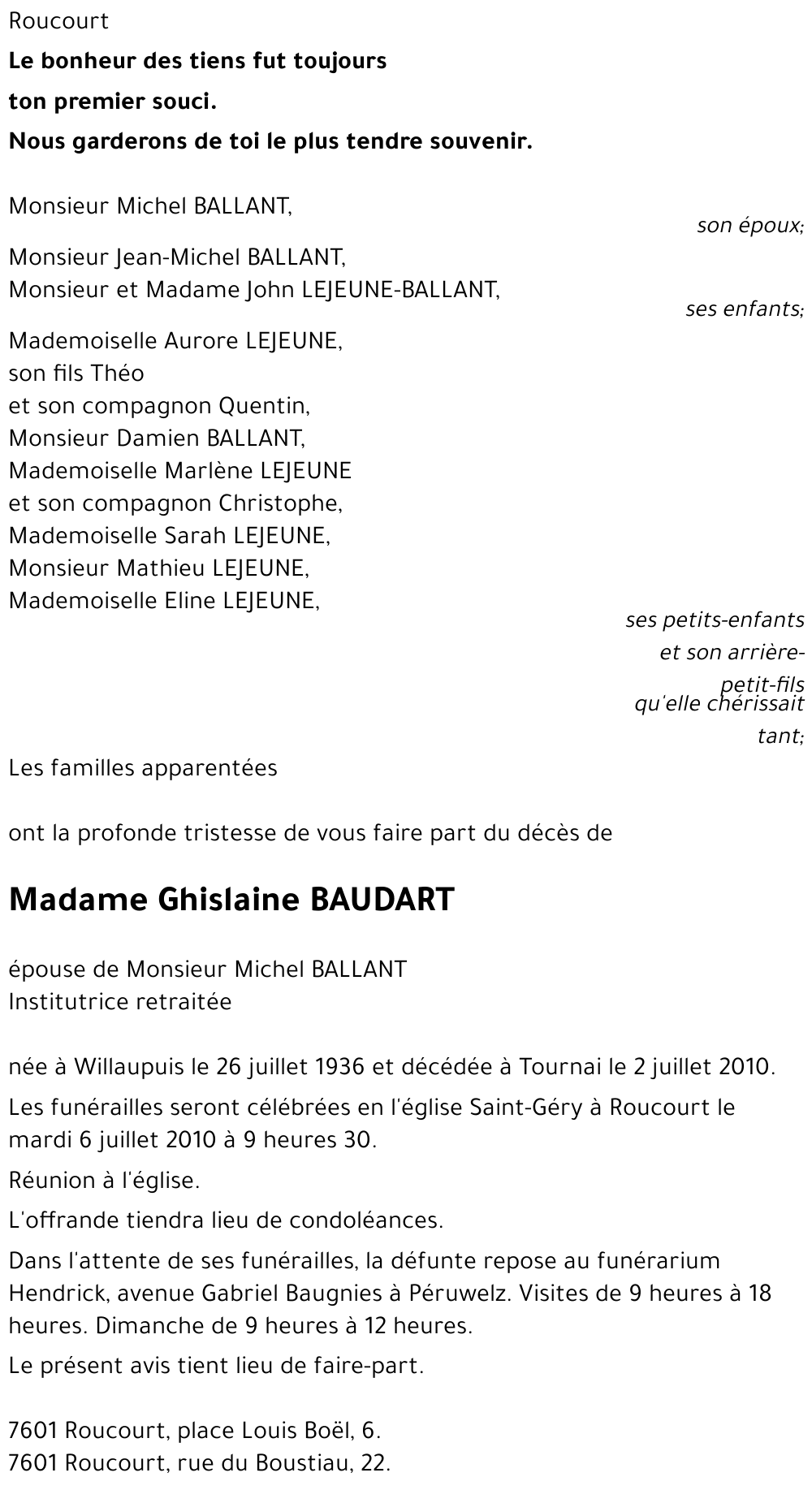 Ghislaine BAUDART