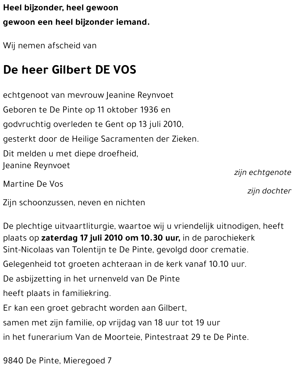 Gilbert DE VOS