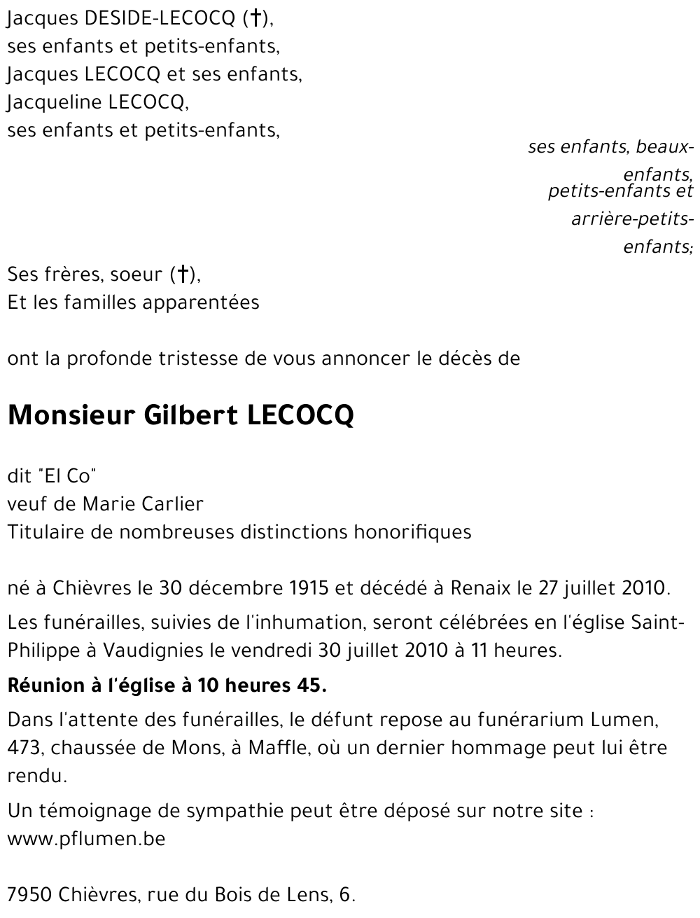 Gilbert LECOCQ