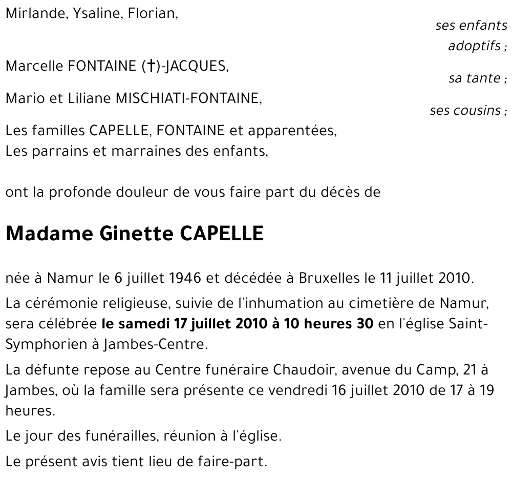Ginette CAPELLE