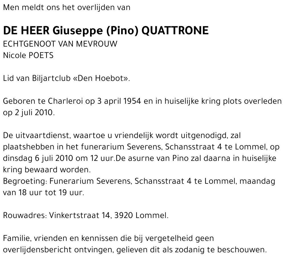 Giuseppe (Pino) QUATTRONE