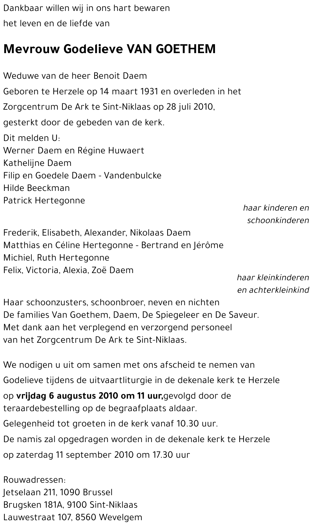 Godelieve VAN GOETHEM