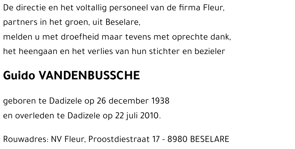 Guido VANDENBUSSCHE