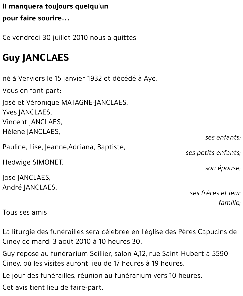 Guy JANCLAES