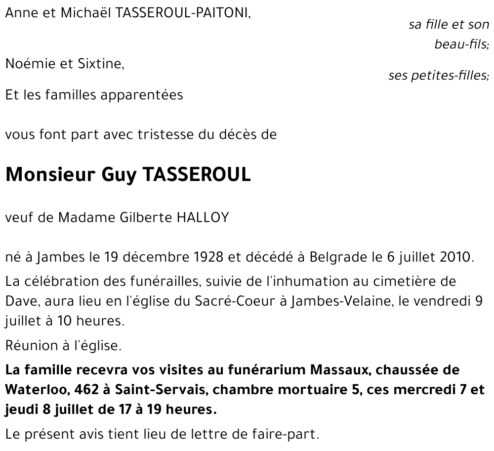 Guy TASSEROUL