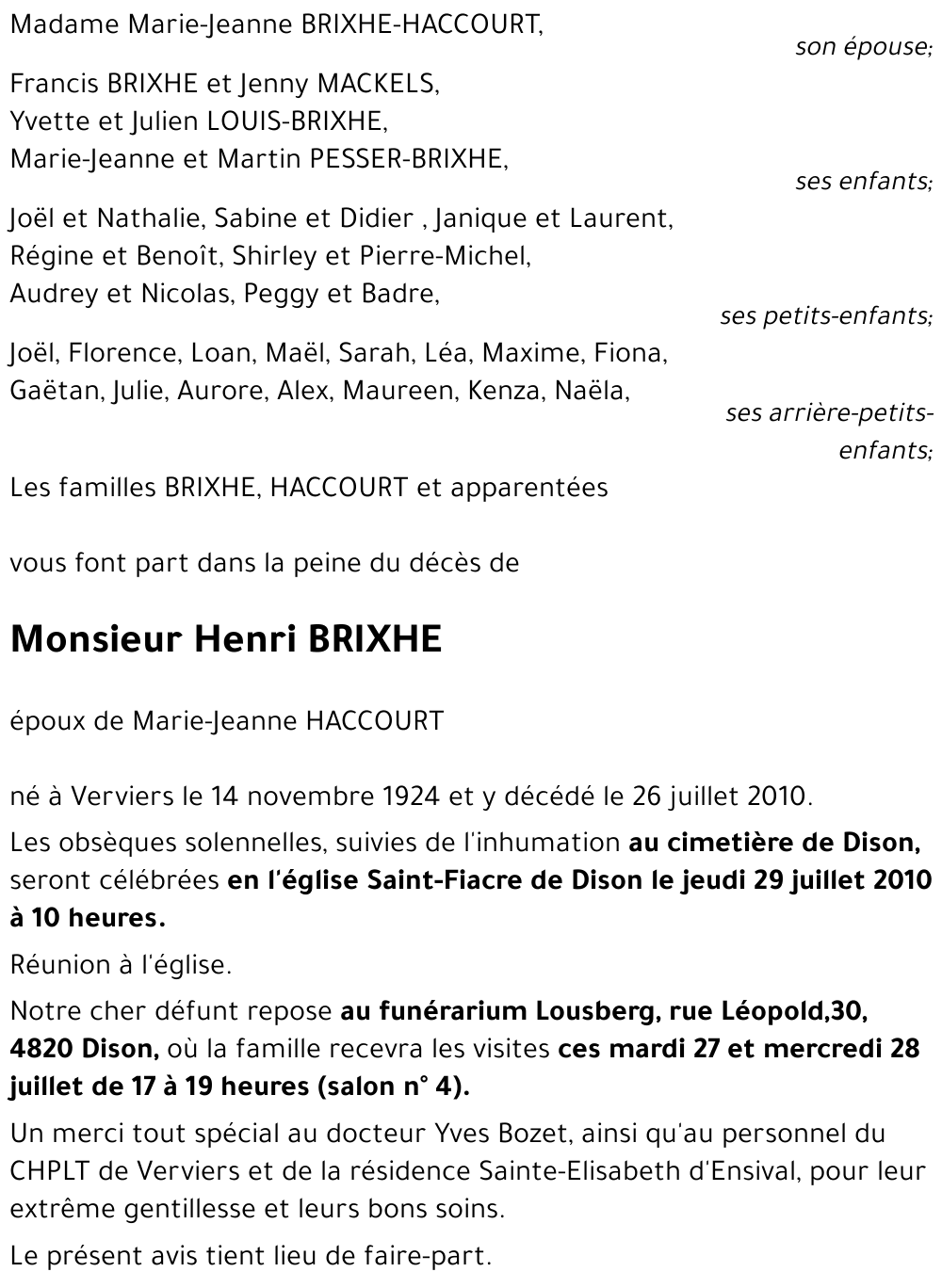 Henri BRIXHE
