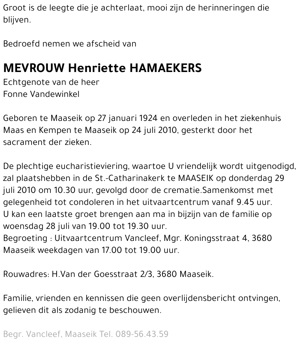 Henriette Hamaekers