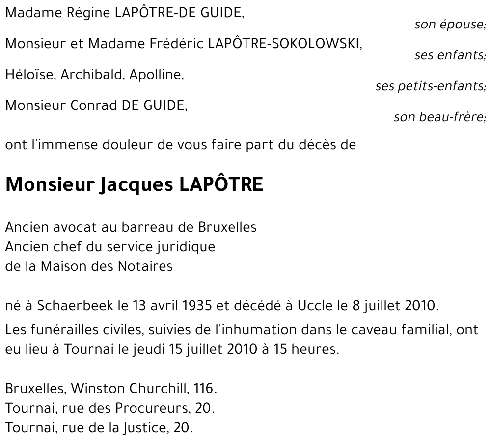 Jacques LAPOTRE