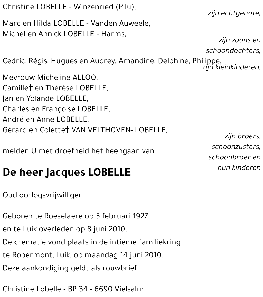 Jacques LOBELLE