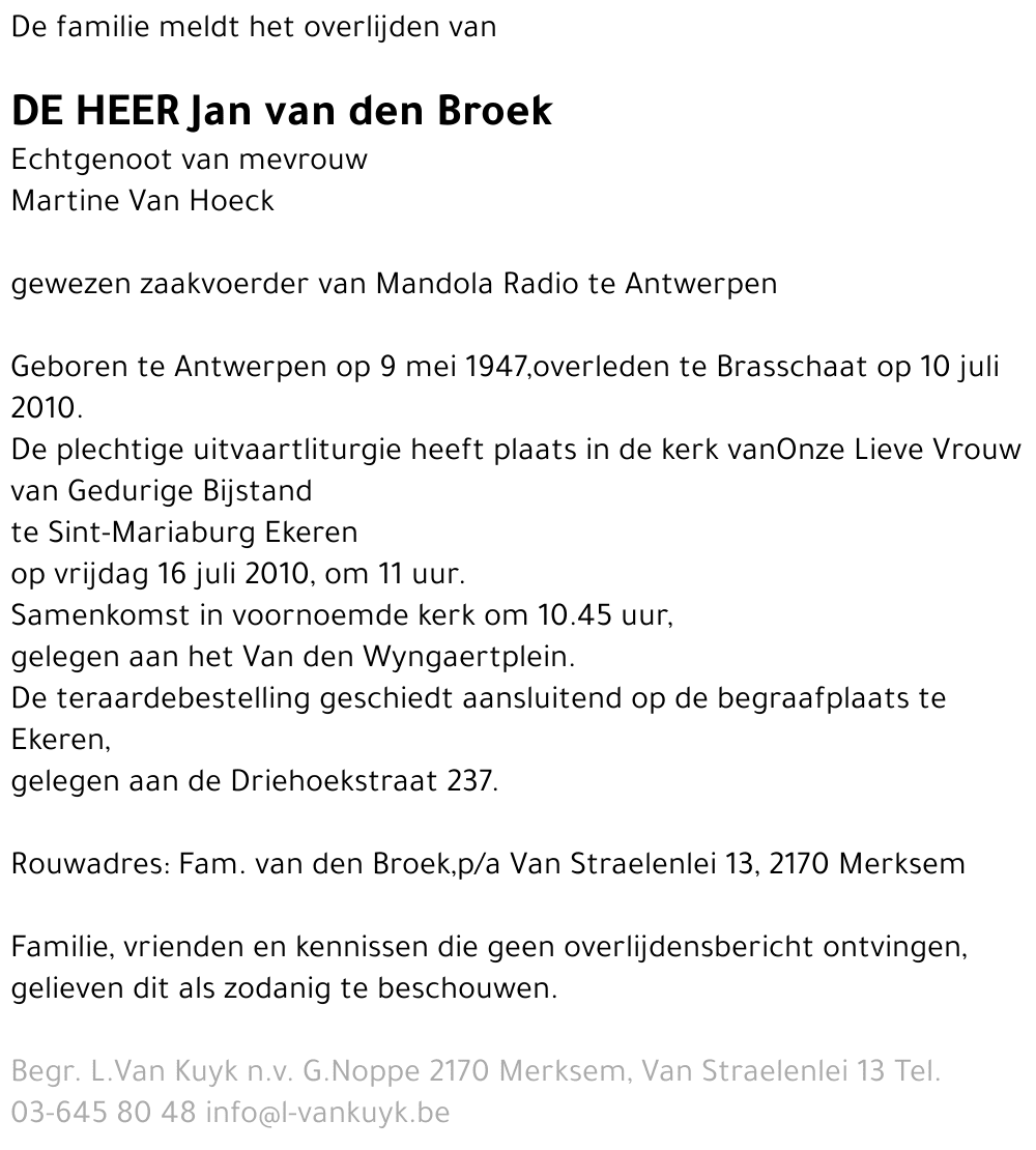 Jan van den Broek