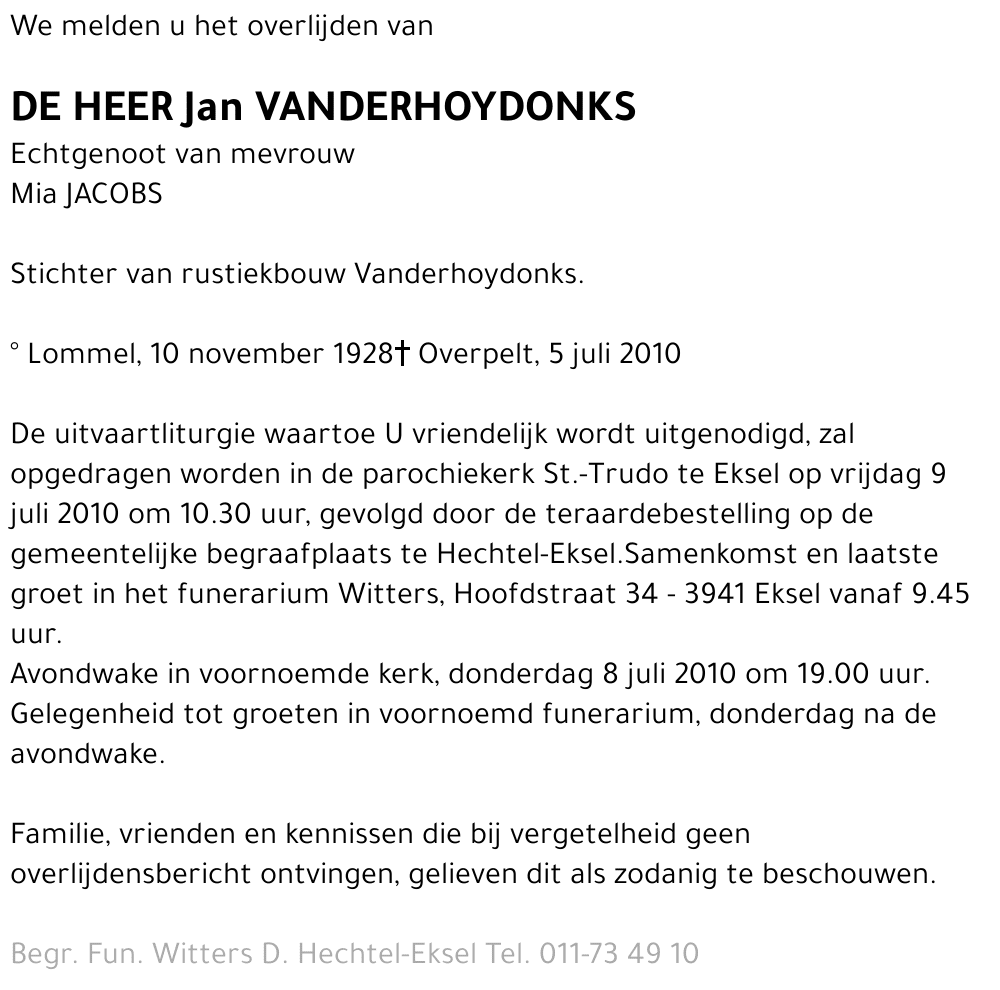 Jan Vanderhoydonks