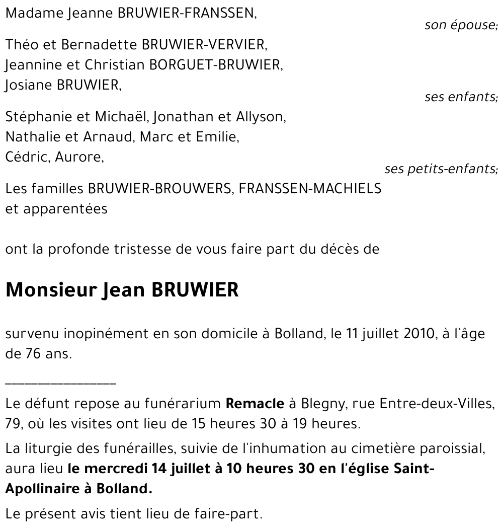 Jean BRUWIER