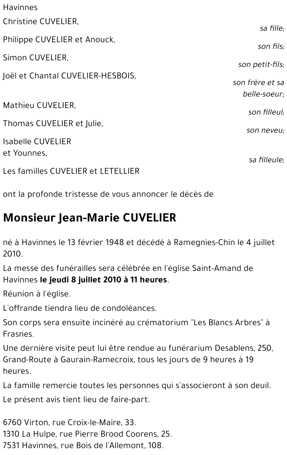 Jean-Marie CUVELIER