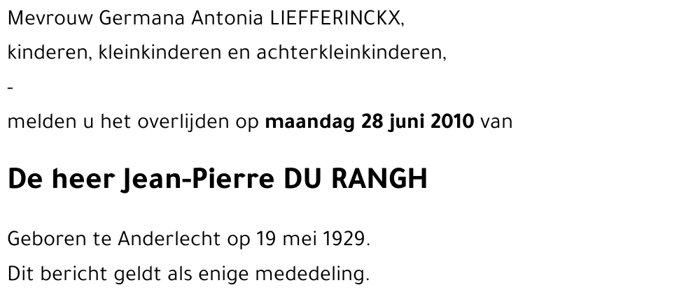 Jean-Pierre DU RANGH